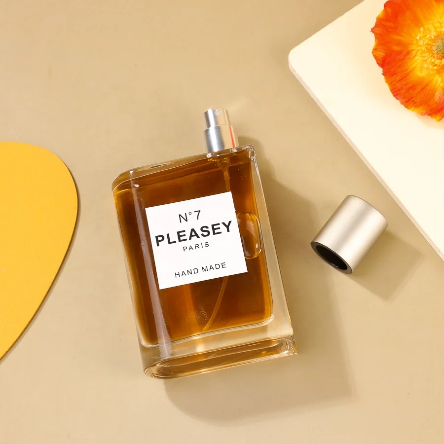 Unique Design 100ml Flat Square Luxury Glass Perfume Bottle With Mist Pump Sprayer Customized Label For Men Perfume Packing