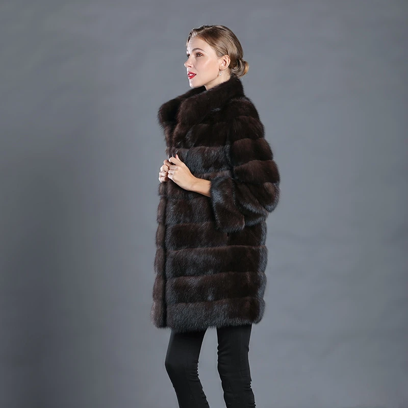 2022 Wholesale natural mink fur coat winter sable fur coat real mink fur coat women