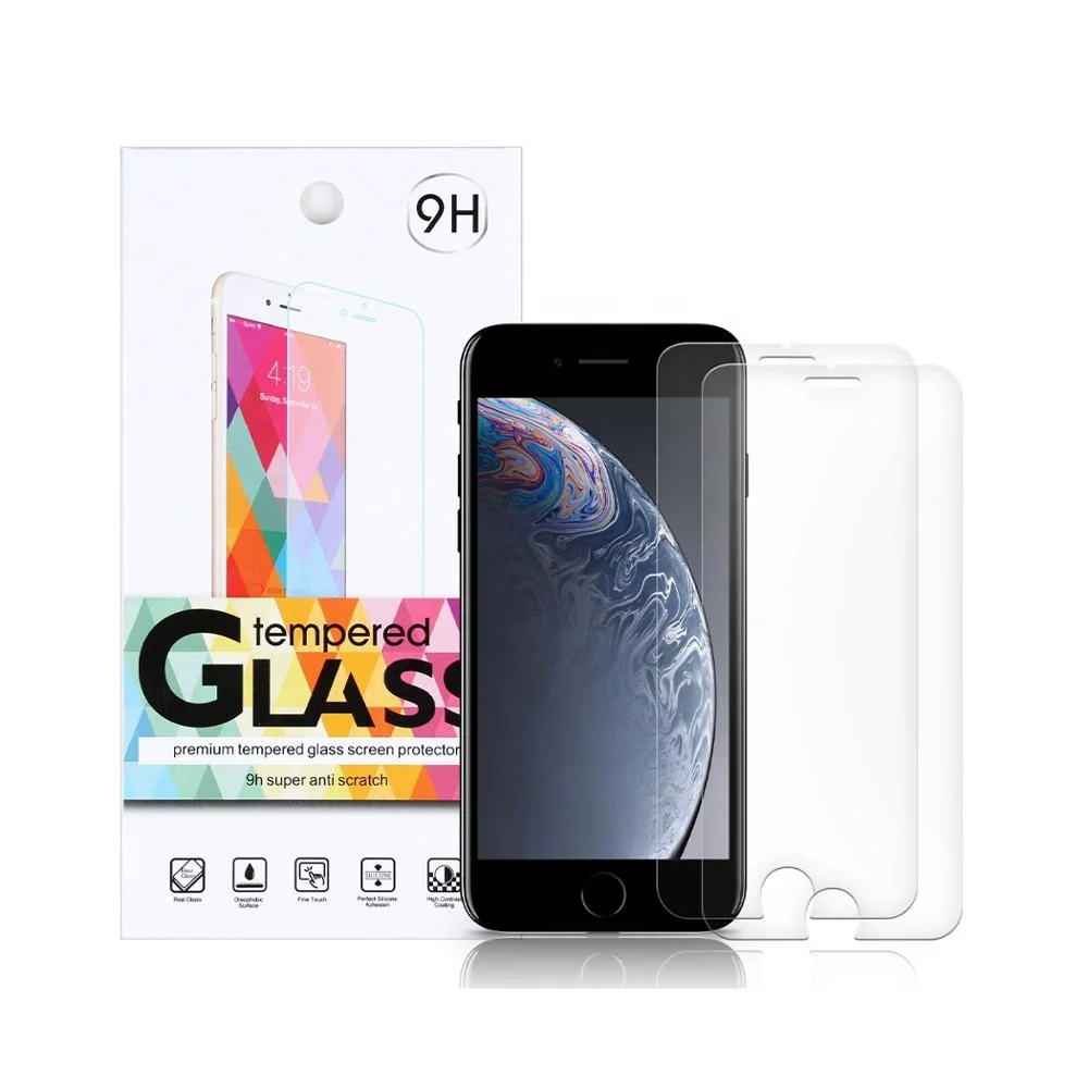 2 Pack 2.5D Mobile Tempered Glass Screen Protector For iPhone 6/7/8/SE 2020