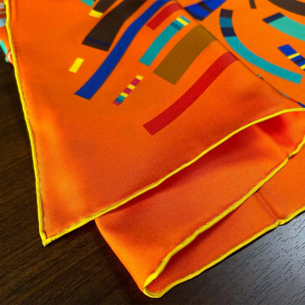 Mulberry Silk Twill Scarf Shawls 90Cmx90Cm Double Side Digital Print Head Scarf for Women