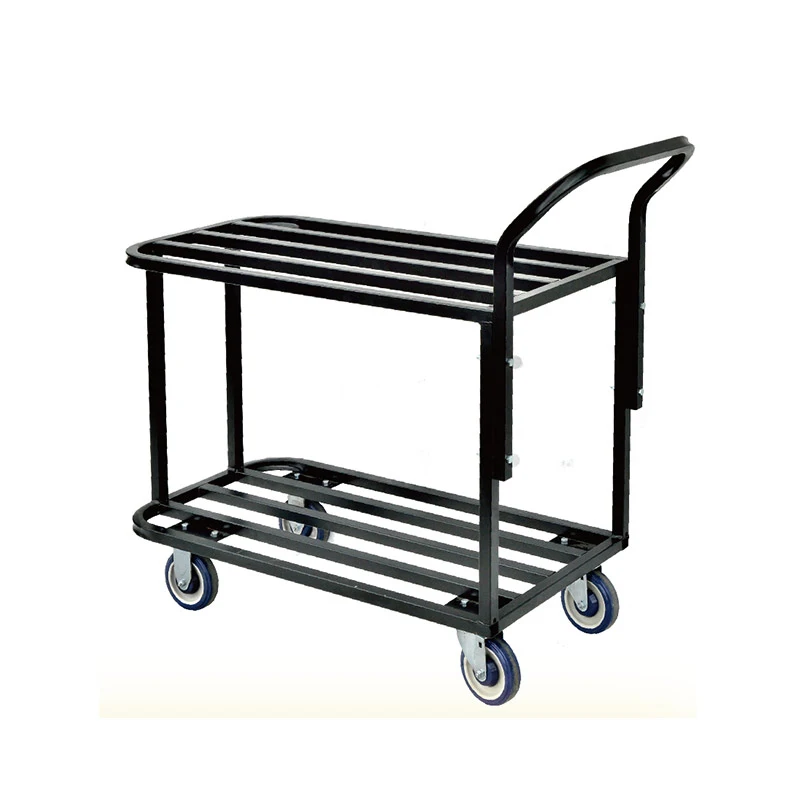 heavy duty square all welded steel tube 2 tier rolling push handle tool cart Stocking and Marking Cart
