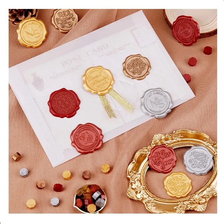 
Custom logo brand Stamp self Adhesive wax seal stickers for packing decorate 
