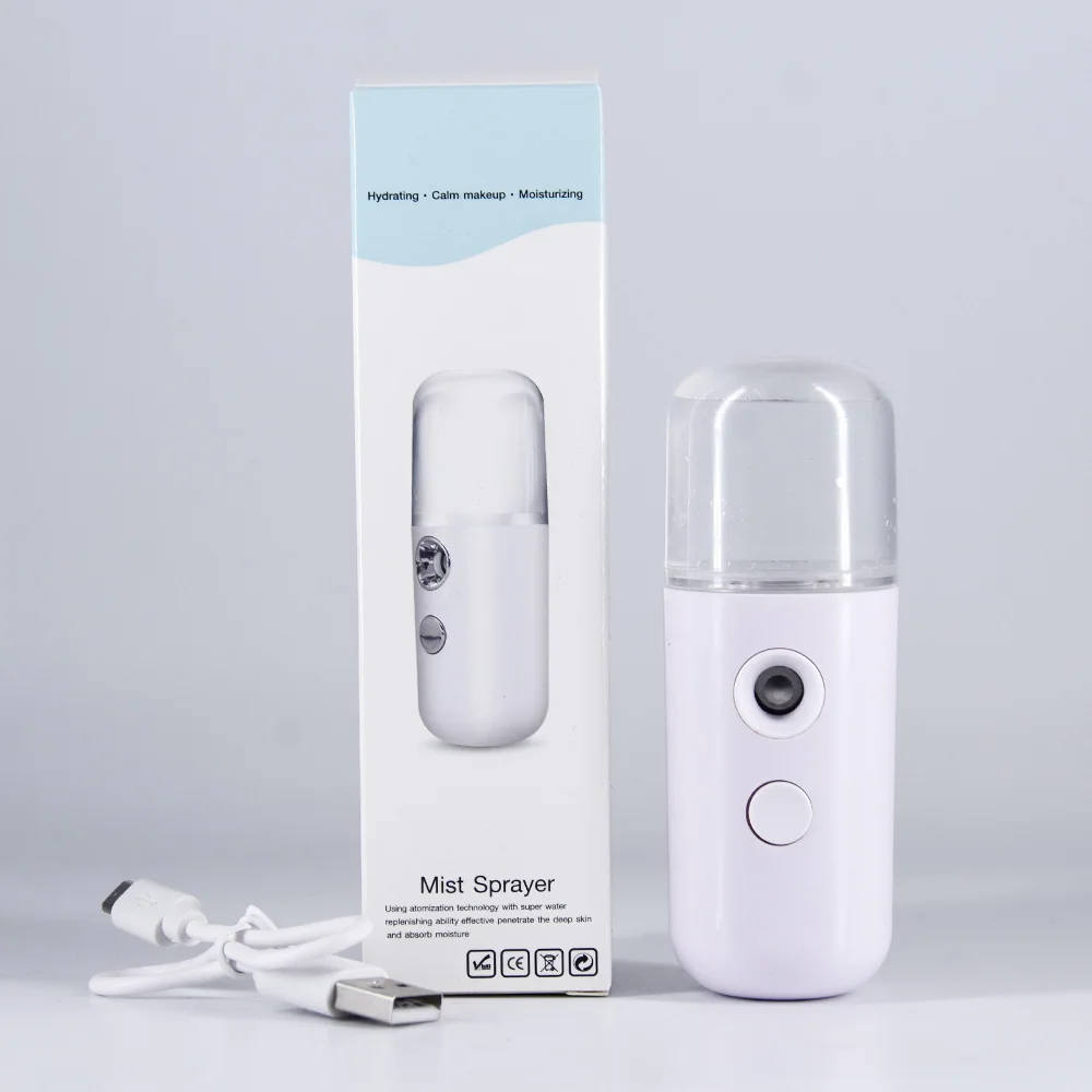  Drop Shipping Usb Rechargeable Nano Spray Beauty Equipment Mini Ultrasonic Ionic Facial