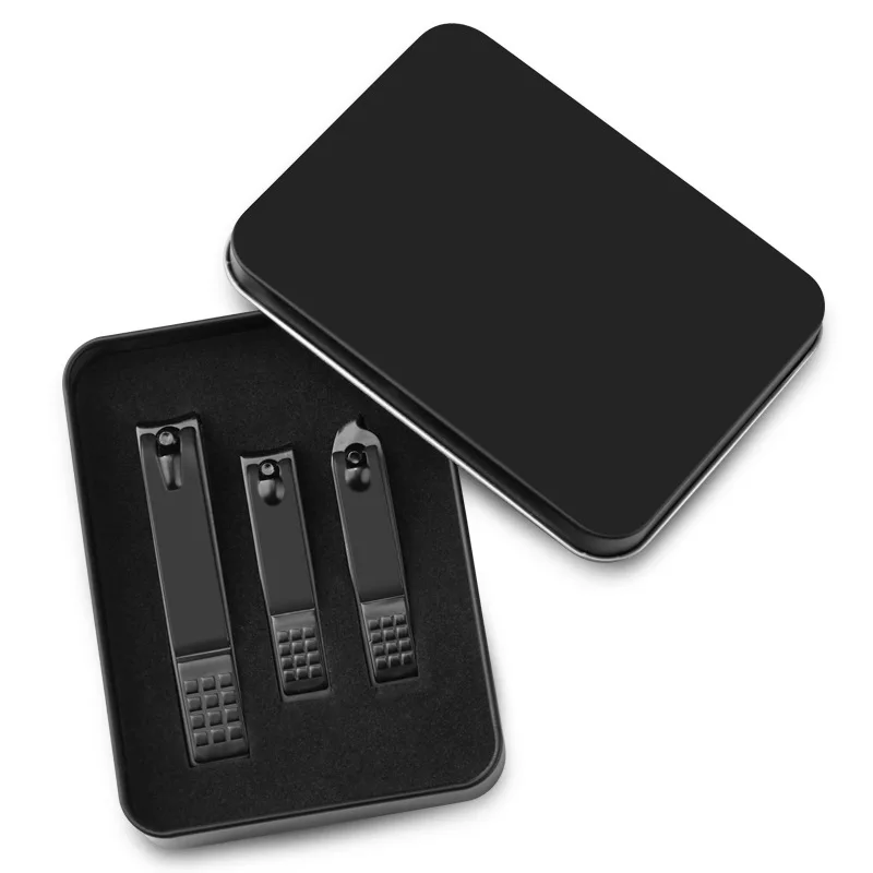 wholesale Stainless steel nail cutter set black 18-piece set of beauty pliers nail tools Black nail clippers