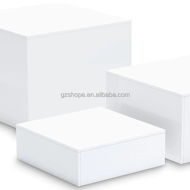 SHP Plinths Display Set Acrylic Food Risers White Buffet  Display Acrylic Stand For Food Acrylic Display Table