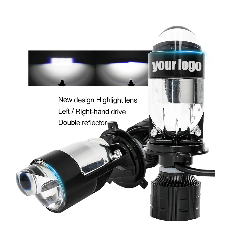 2021 Newest Right & Left Driving Bi Led Projector Car Led Light Mini Lens Projector H4