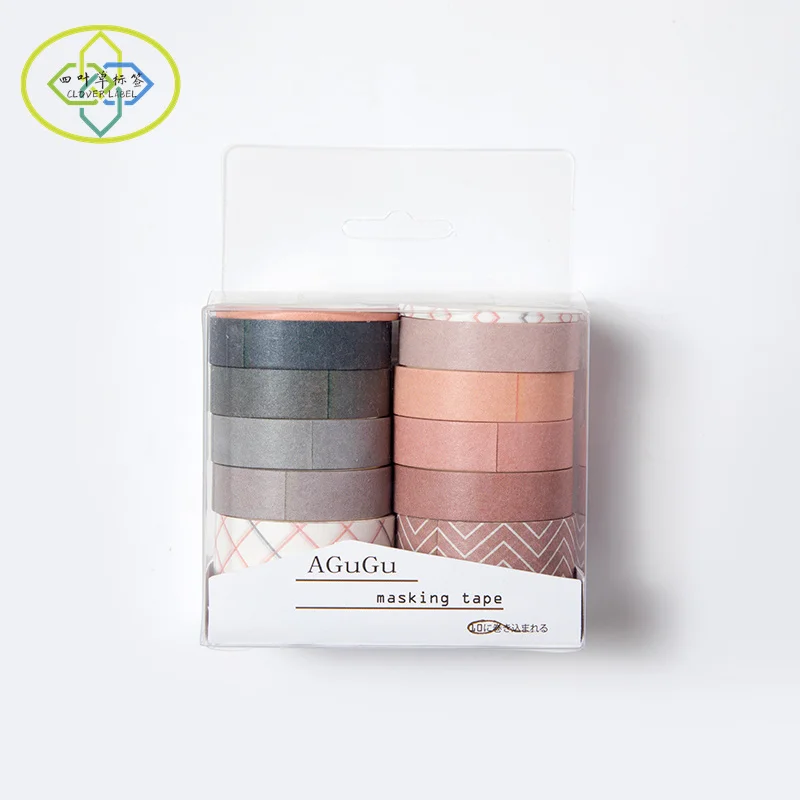 Solid Color Basic Rainbow Washi Tape Printing Colorful Decorative Masking Washi Tape