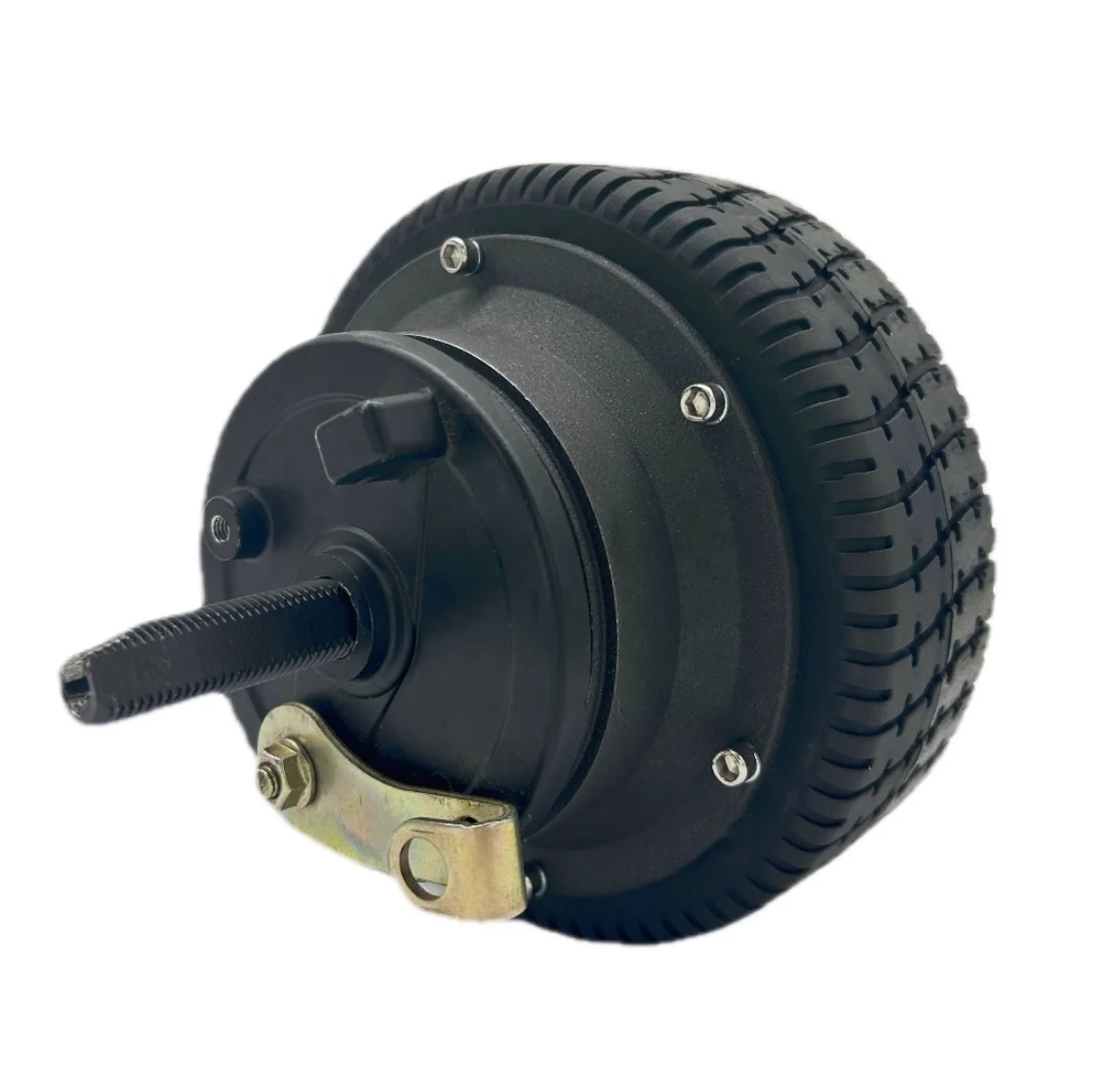 Factory low speed brushless dc 6 inch geared hub motor double axle with drum brake and black cover