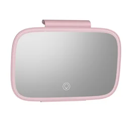 Three Color Adjustable Car Visor mirror Touch Sensor Vanity Mirror with LED Lights Cosmetic Travel Makeup Mirrors