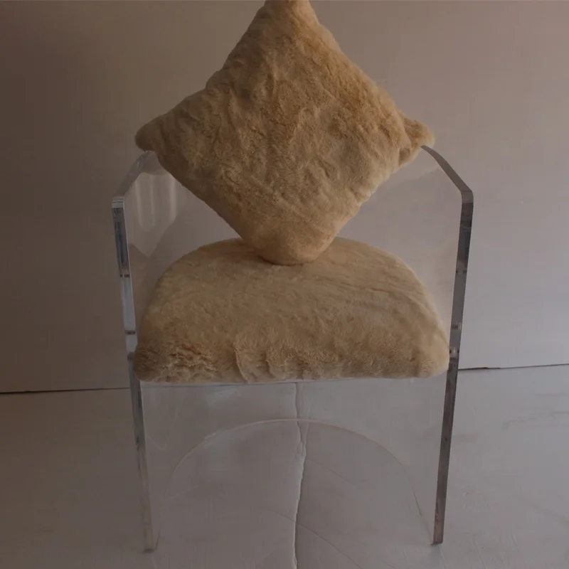 Acrylic bar stool luxury top grade clear Acrylic Stool Chair Chair Modern Acrylic Bar Stool with fur