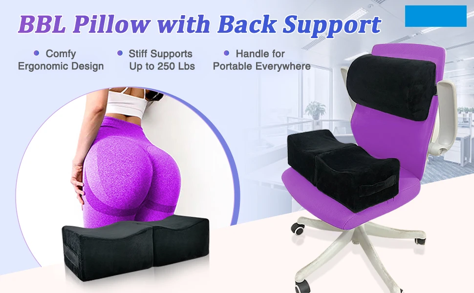 Factory Wholesale Soft Butt Lift Cushion Postoperative Recovery Bbl Chair Cushion Memory Foam Car Seat Cushion For Sitting