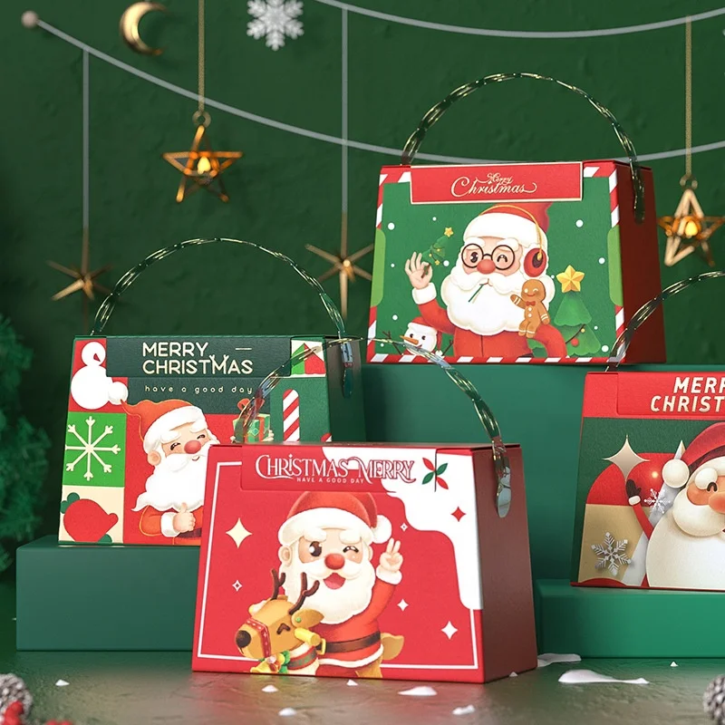 Christmas gift box hand-held Christmas Eve apple candy gift packaging paper box paper box wholesales
