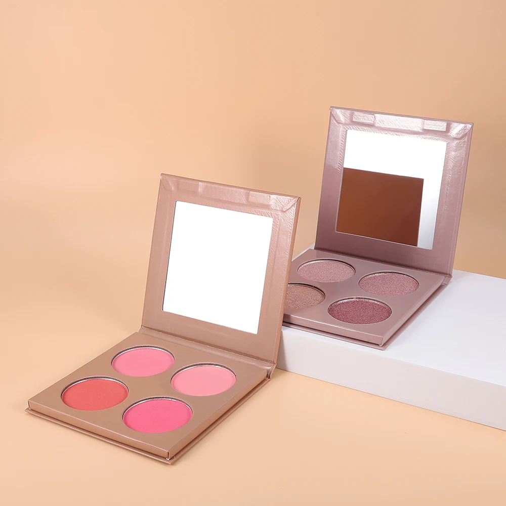 DIY Blush and Highlight Palette Private Label Talc Free 3 Color Cheap Makeup Palette