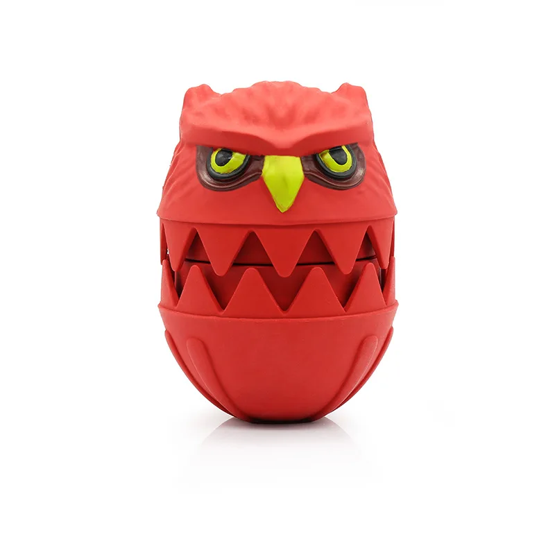 Dog Chew Plush Toy with Squeaker Puppy Teething Toys Dog Treat Dispensing Interactive Squeak Toys Red Owl