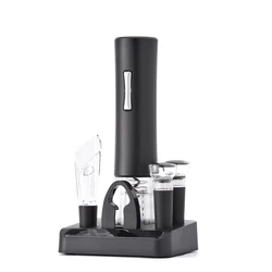 Manufacturer Battery-Powered Electric Wine Bottle Opener Gift Set, Contains Foil Cutter, Vacuum Pump Stopper, Aerator Pourer