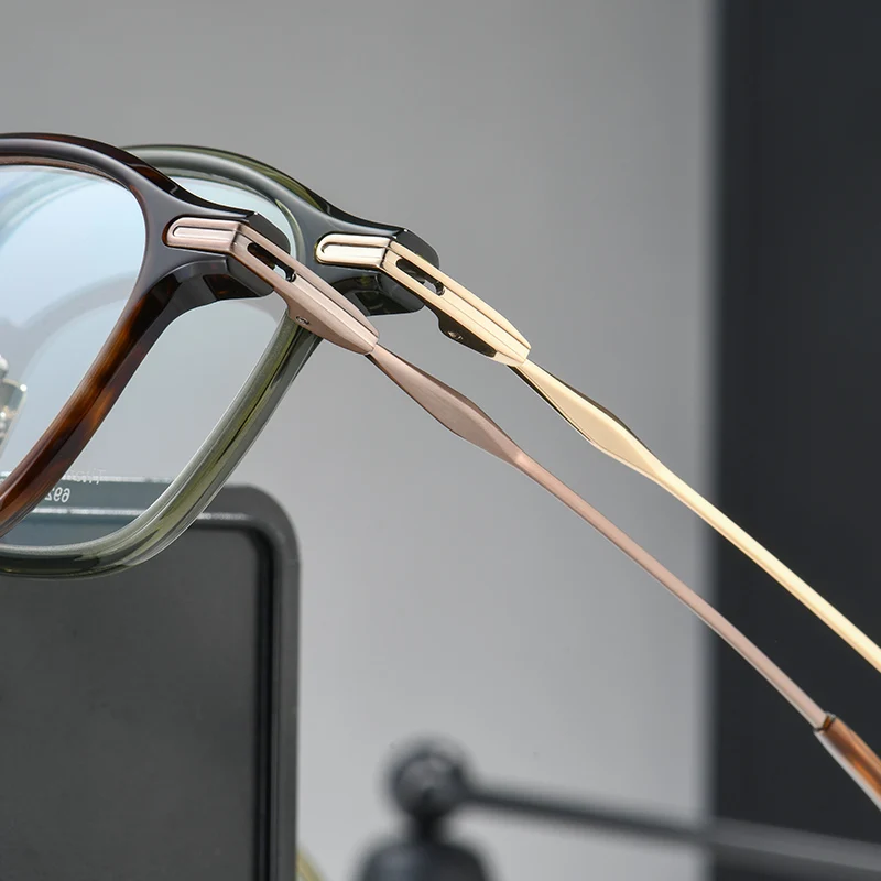 Osicare 2024 High End Eyewear Luxury Bluelight Lens Black Acetate Eyeglasses Eye Glasses Men Titanium Optical Frames