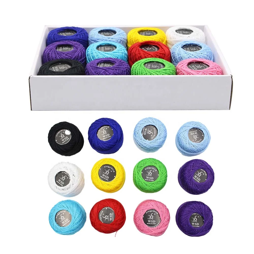 High Quality 12Pcs Mercerized Sewing Cotton Thread Ball Set Colorful Weaving Cotton Thread