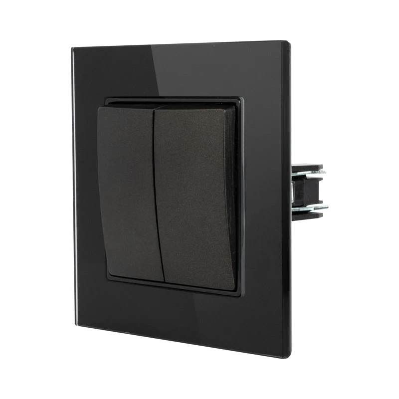 MVAVA 2 gang 250v china manufacturer black european electric light wall switch for home