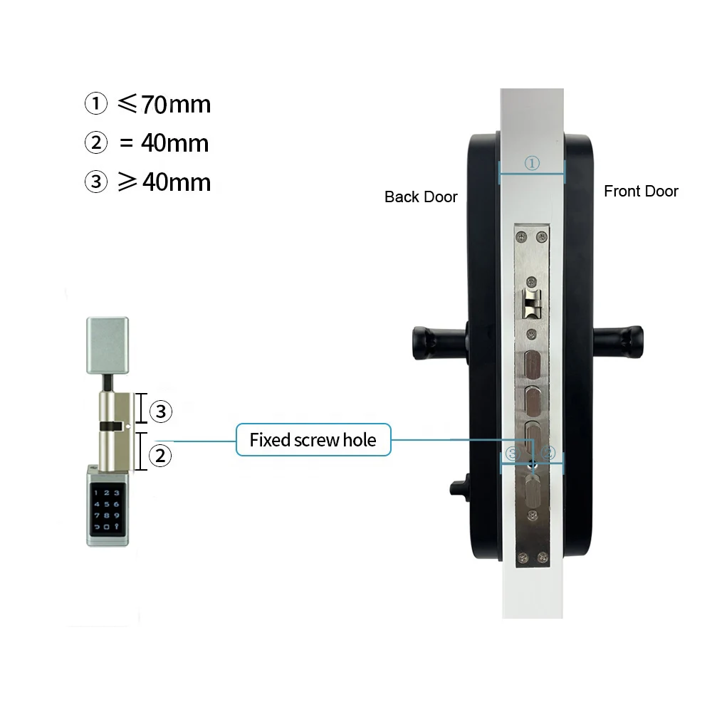YOHEEN Security Euro Standard TTlock Alexa Google Home WiFi Electronic Password Key Card Smart Cylinder Door Lock