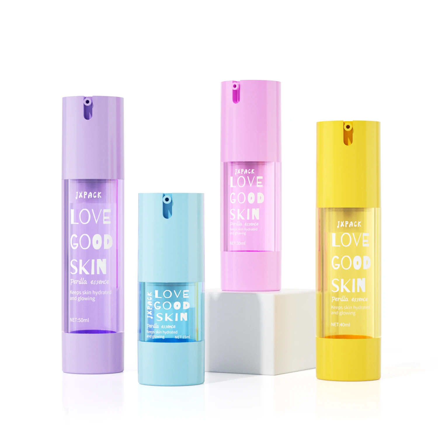 Wholesale 15 30 40 50 ml round lotion cream dispenser vacuum packaging clear airless skin care cream bottle with pump