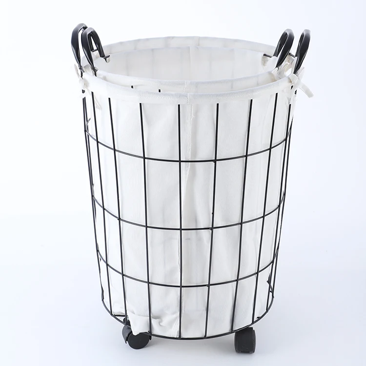Hot sale new dirty laundry basket bathroom bedroom mesh laundry basket with handles laundry basket with wheels