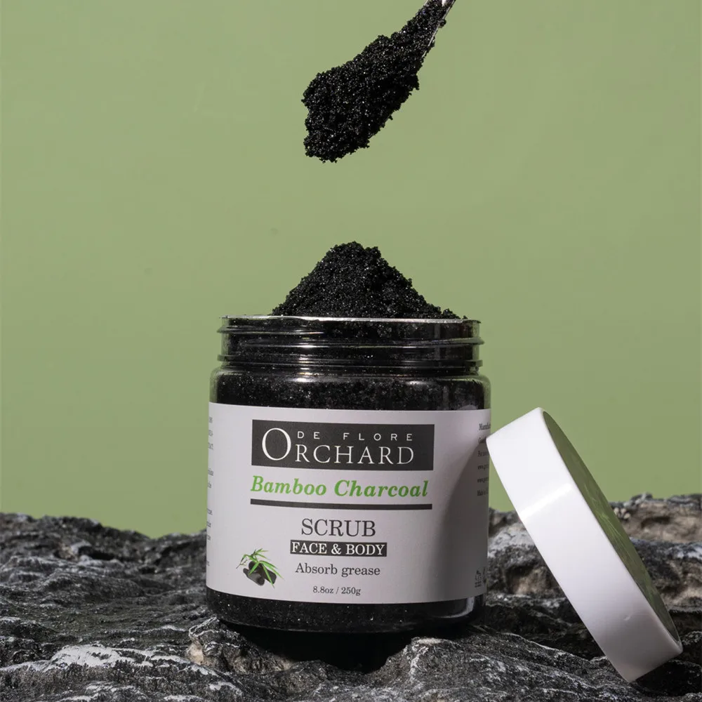 Wholesale Private Label Cheap Organic Exfoliating Skin Peeling Deep Cleansing Detoxify Charcoal Face & Body Scrub