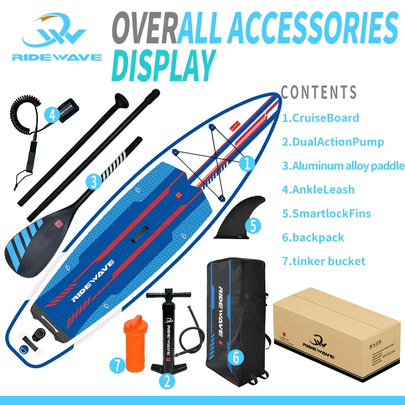 Ocean Design RIDEWAVE New Play Water Surf CE Surfing Stand Inflatable Surfboard Standup Sup BSCI Paddleboard Factory Up Isup