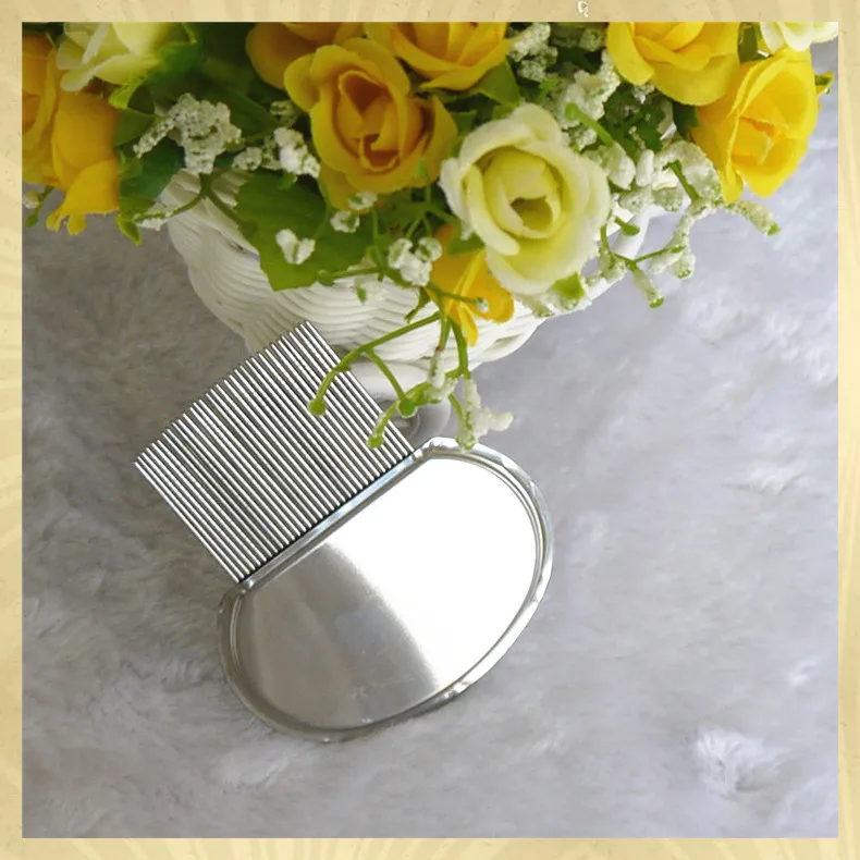 Hot Selling Stainless Steel Handle Grooved Teeth Flea Lice Nit Louse Tick Comb For Human Kid Child Hair Cleaning