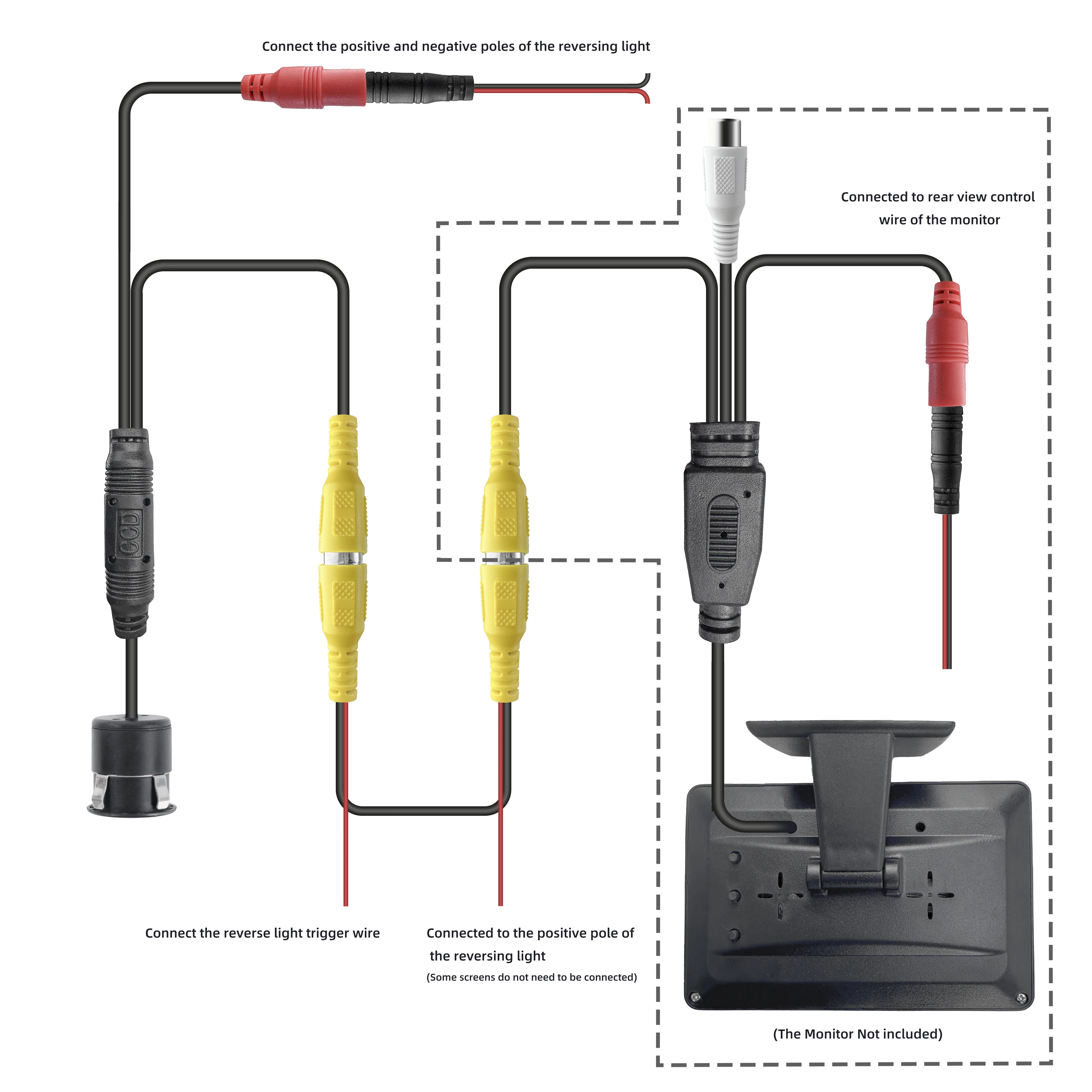 Round Housing 8 LED Lights Car Hidden Camera System Mini Reversing Camera Car System Night Vision Hd Car Rear View Camera