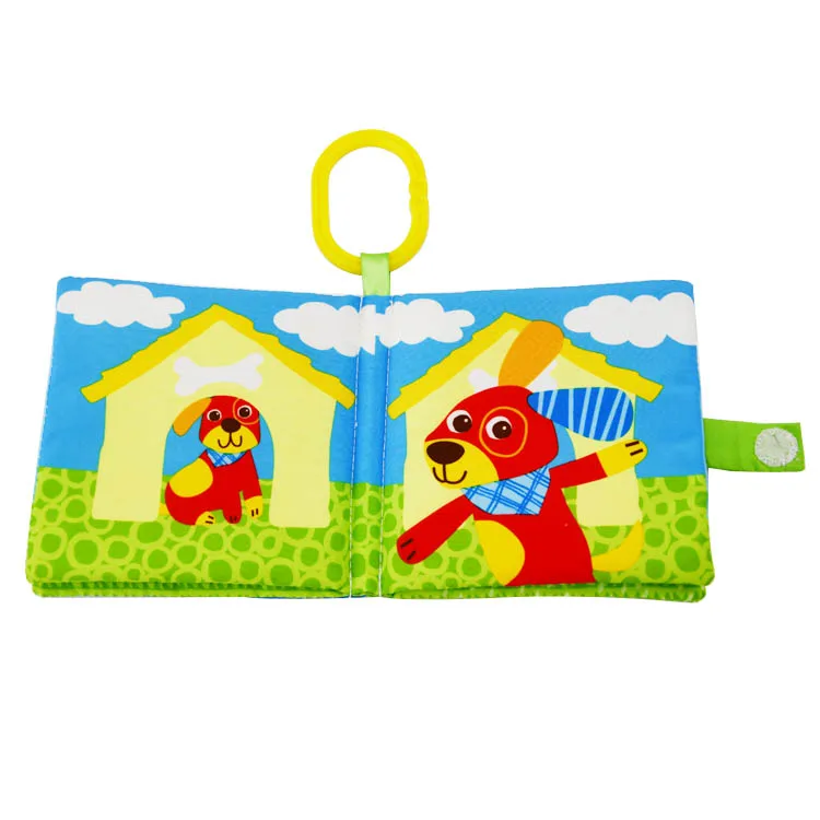 Custom Early Education Toddlers Quiet Soft Activity Crinkle Baby Cloth Book