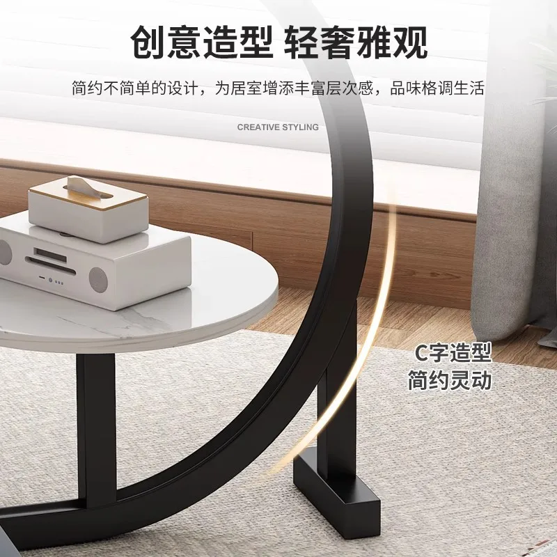 Modern C Shaped End Table  C Shaped Side Table for Couch for Living Room and Bedroom  Sofa cabinet, small coffee table corner