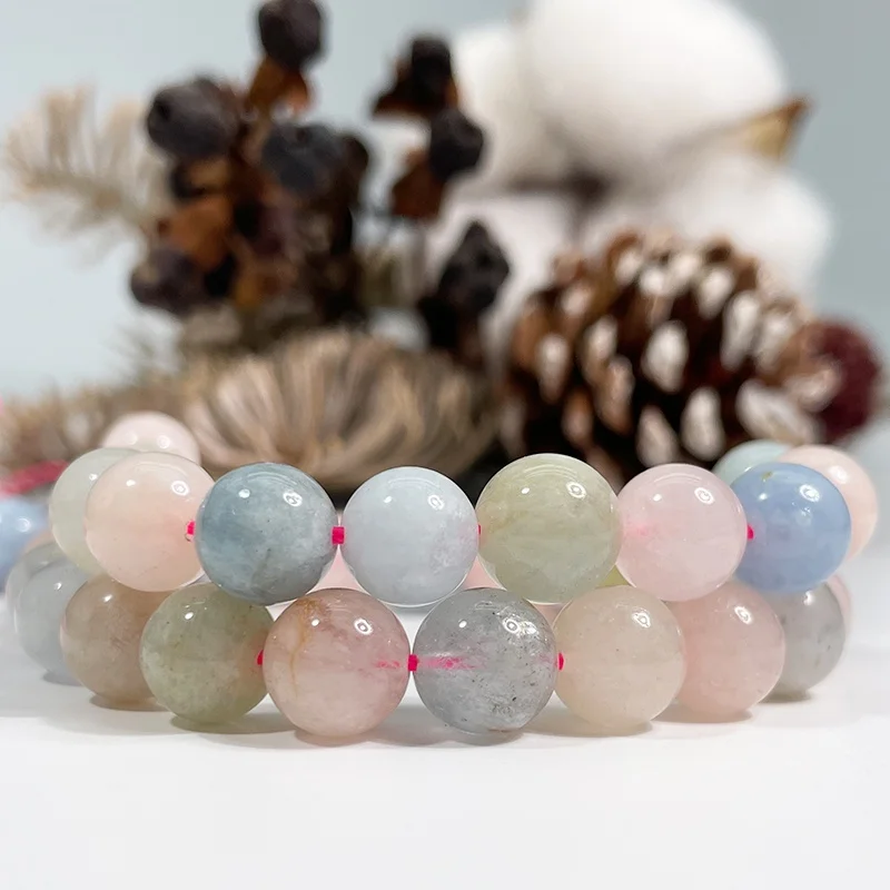 Wholesale Morganite Round Loose Beads for Jewelry Making Natural Gemstone Beads beads for jewelry making