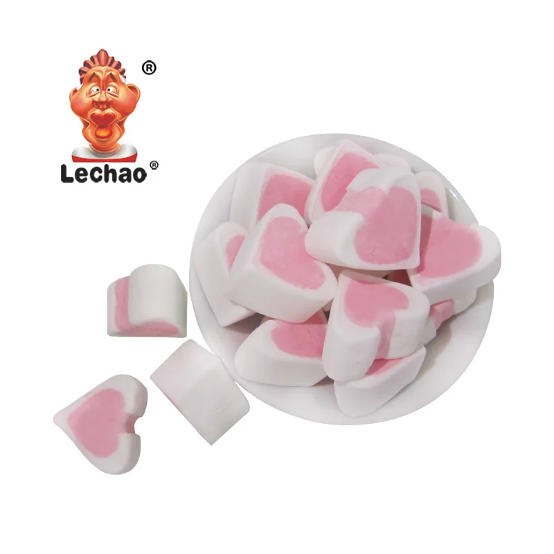 20g Factory wholesale mixed color heart candy halal marshmallow pink and white marshmallows candy