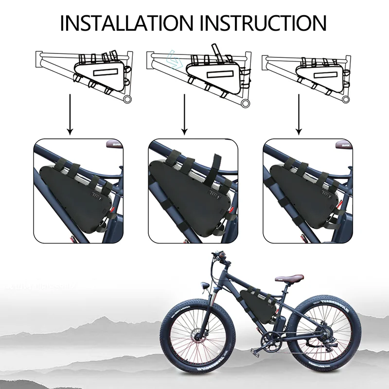 Customized 36V 48v 52v 60v 72v 20ah 24ah 28.8ah 30ah Lithium Ion Pack Electric Bike Ebike Batteries Bicycle Triangle Battery