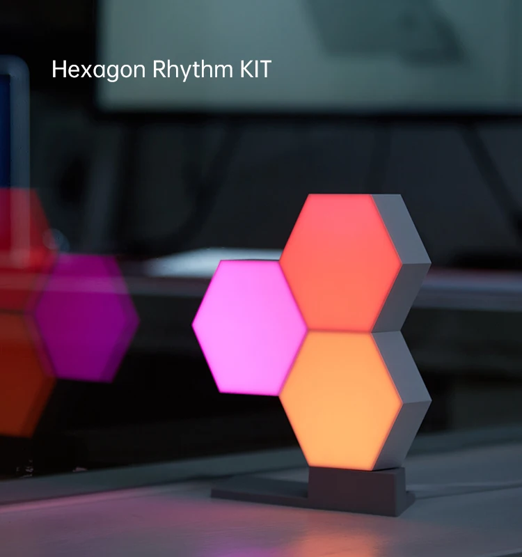 LifeSmart Cololight APP music controller RGB Smart LED Light panel Modular Intelligent Rhythm Lampara Smart LED - 3PCS