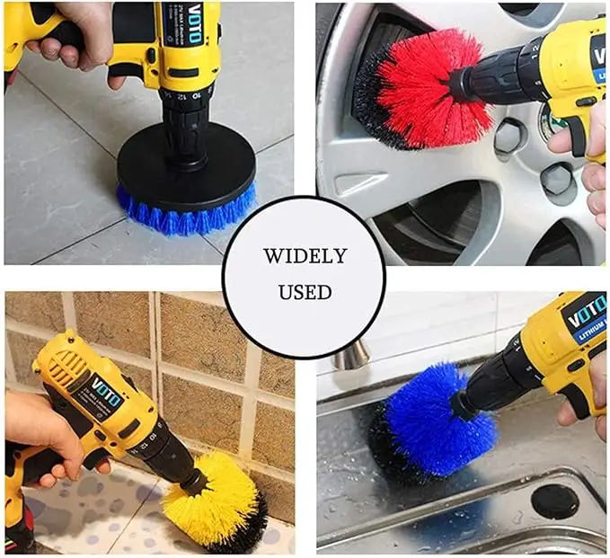 Hot Versatile Electric Cleaning Brush Set for Drill Tile Grout Bathroom and Car Detailing