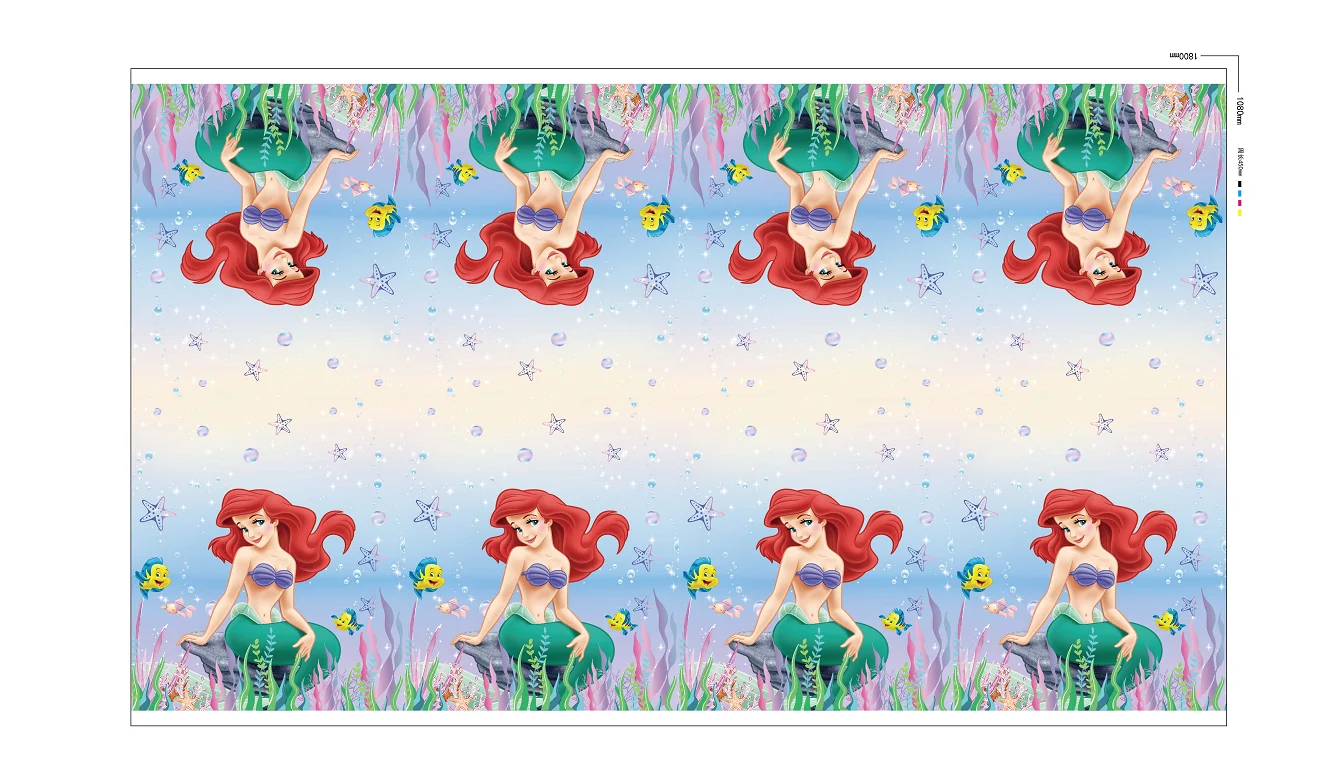 New Arial Mermaid Party Supplies Disposable Paper Tray Paper Cup Paper Napkin Table Cloth Party Decoration Tableware