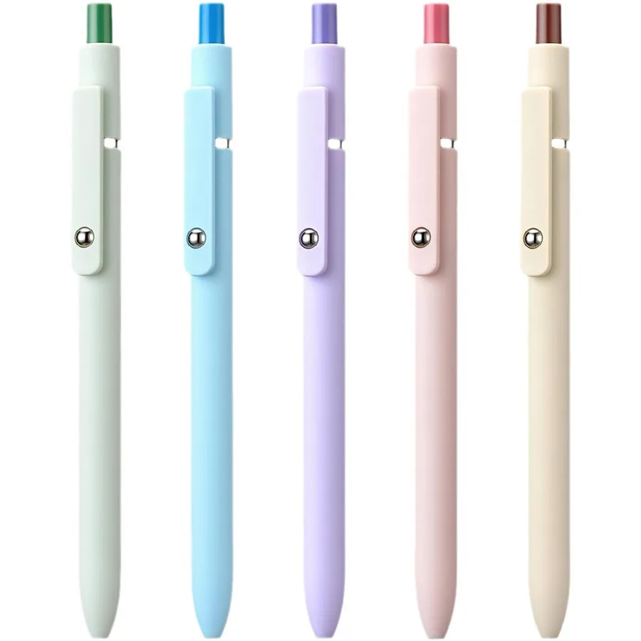 Hot Selling Zanshi Navigation Morandi Color Action Neutral Pen Quick Drying 5-Pack Office Ball Pen Set