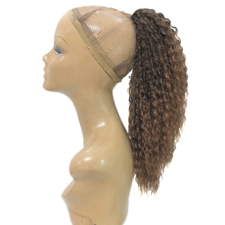 Novelties High Quality Materials Synthetic Kinky Black Women Jerry Curl Hair Extension Clip Jaw Claw Ponytail