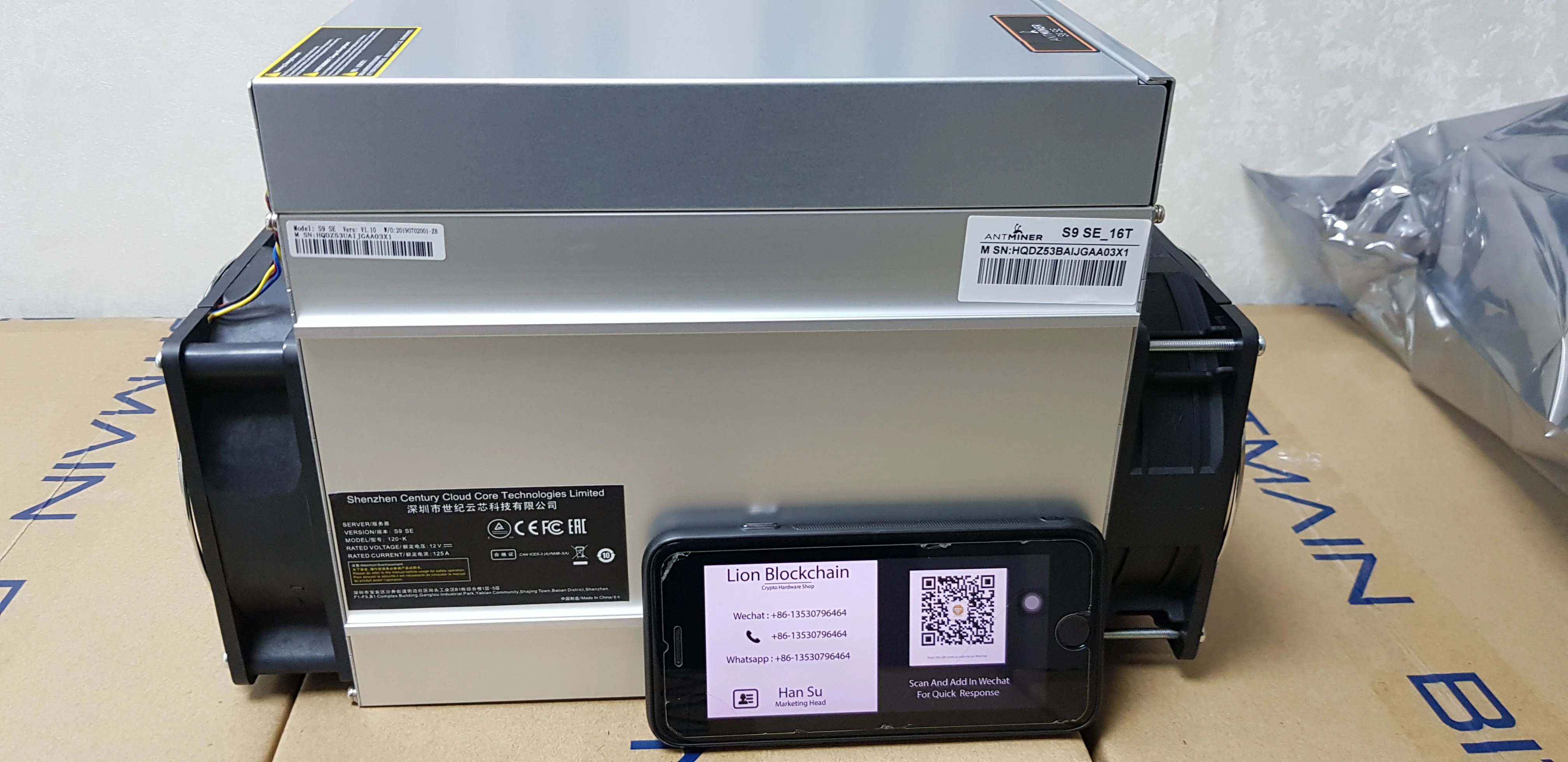 Модель Bitmain antminer S9 SE 16 T BTC шахтер S9SE Новый Antminer Th/s с 1280 Вт меньшим