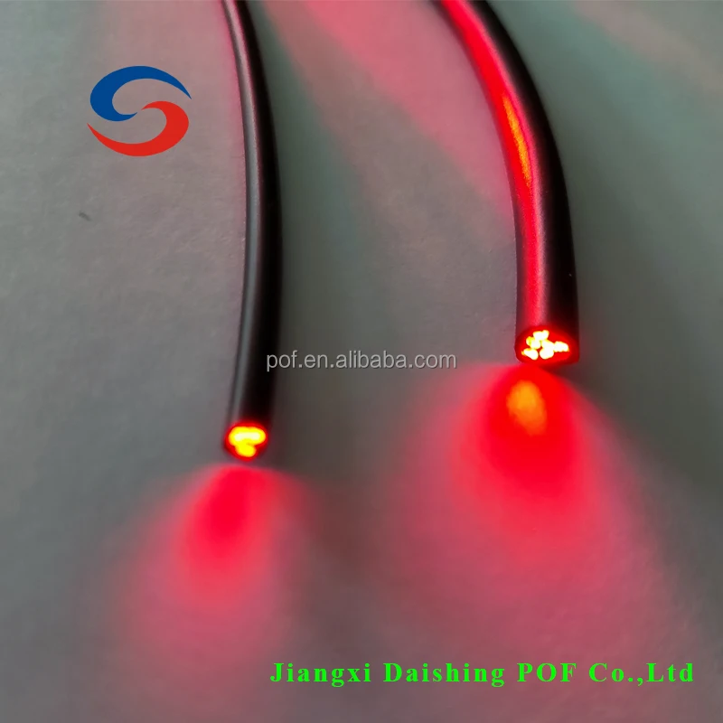 Multi 3 7 Strand Core Black Sheathed Swimming Pool Bottom Starry Kit RGBW Twinkle PMMA Fiber Plastic Optical Cable