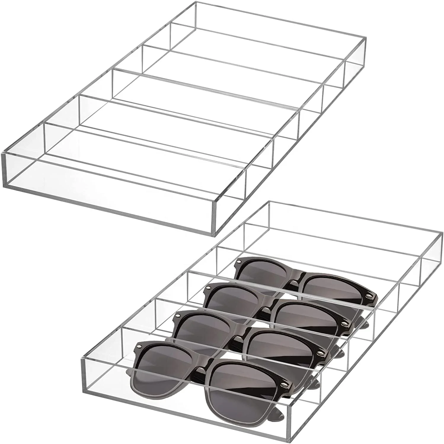 Fashion Desktop Stackable Clear Acrylic Eyeglasses Display Case Sunglasses Display Organizer