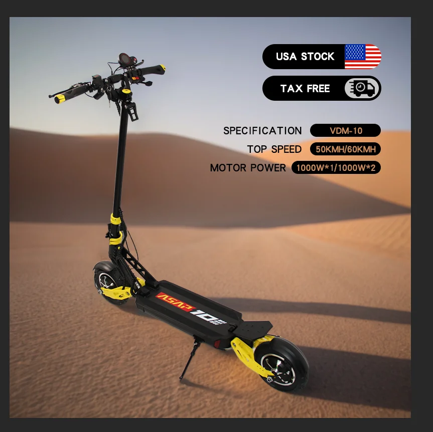 Tax Free VDM 10 Scooter Fast Delivery Powerful Brushless Motor Adult Electric Kick Scooter USA Stock