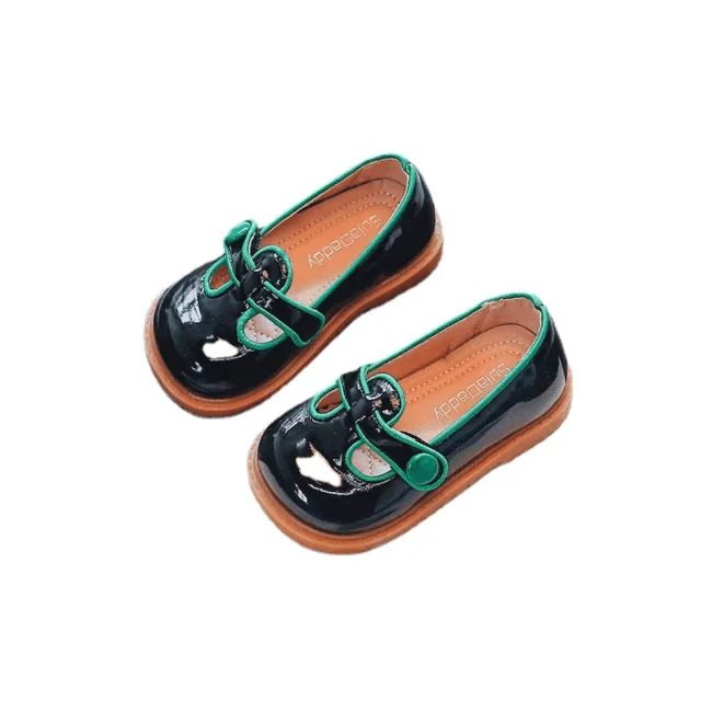 Hot sale Girls hollow single shoes solid color shoes for kids antislip school shoes