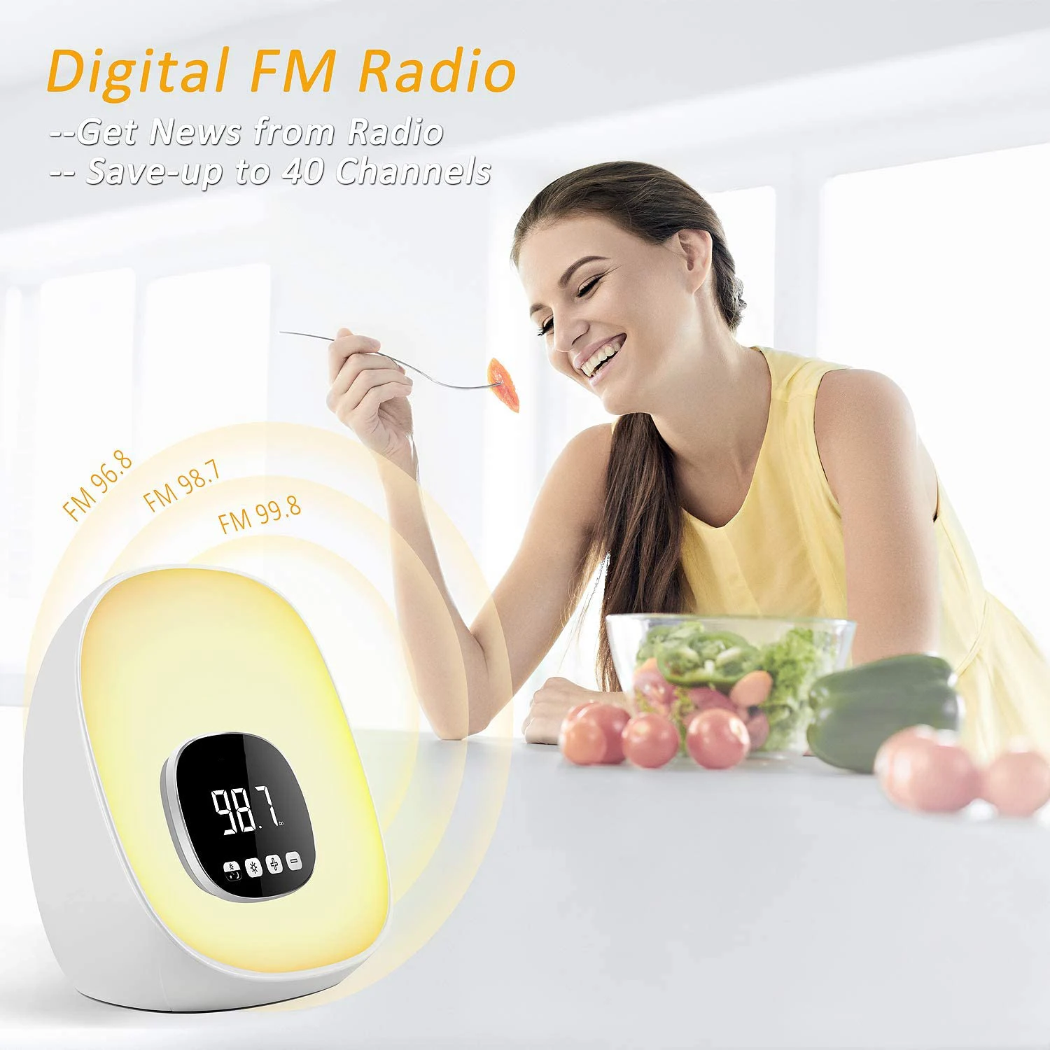  2021 г. FM-радиоприемник цифровой светодиодный ночник Sunrise Будильник для детей с изображением
