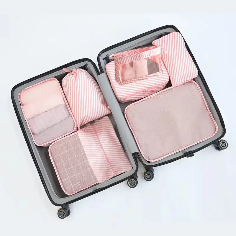 Factory Wholesale Lightweight Travel Luggage Organizer Bags 8 pcs Packing Cubes Travel bag Set with Laundry Shoe Bag