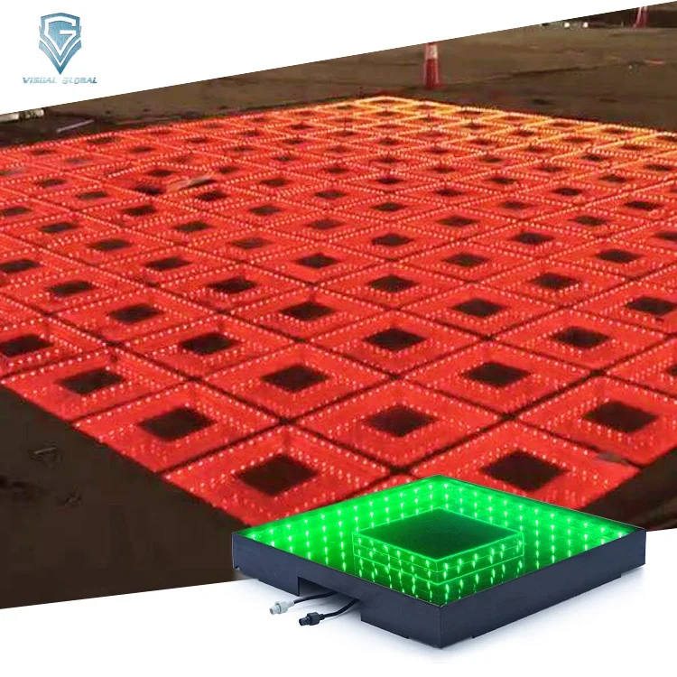 Latest WIFI Control Color Jumping Interactive Mirror LED Outdoor Dancing floor