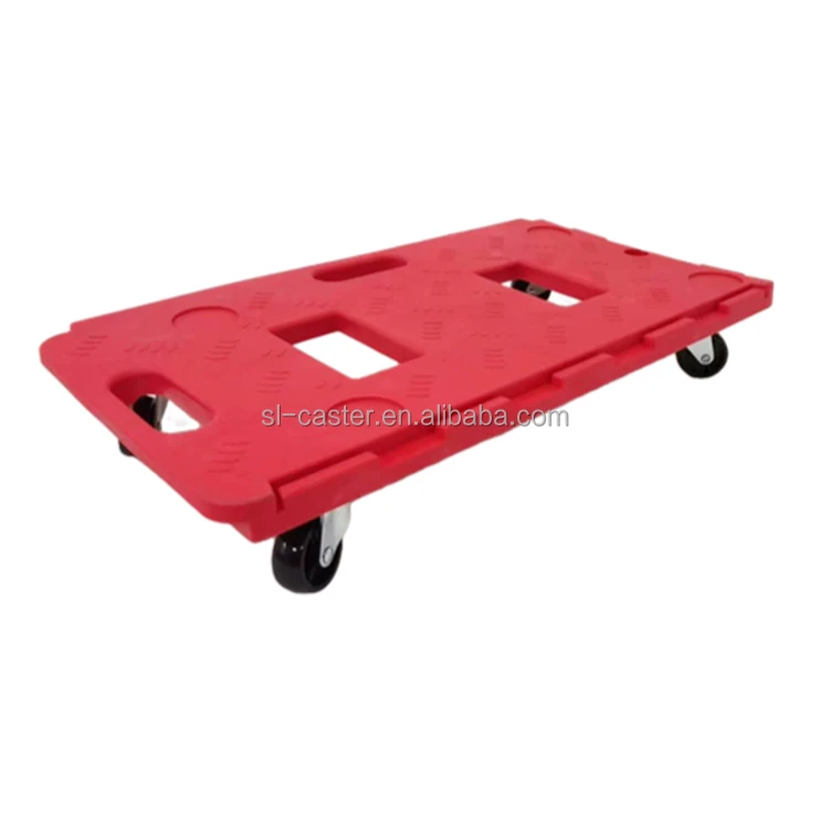 home use  Plastic Moving dolly Five Wheels Pallet Dolly can add handle black green yellow red Anti-slip Coating Top Dolly