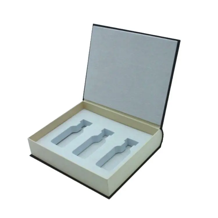 Wholesale cardboard Perfume Gift Box Book Shape custom Foam filling Perfume Packaging Box