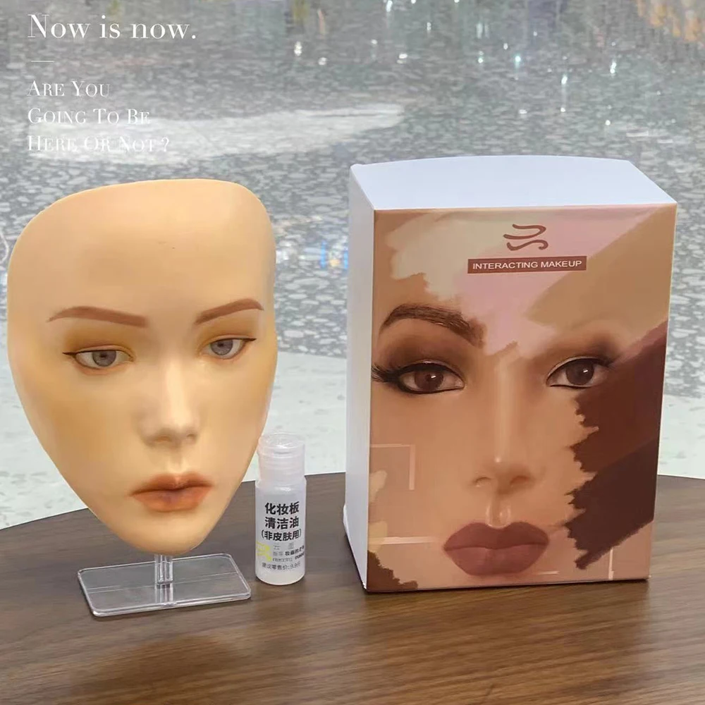 Full face makeup practice panel 3d realistic makeup artist eye shadow eyeliner pencil eyebrow makeup beginner practice model